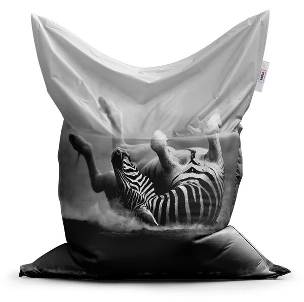 Sablio Sedací vak Classic Válející se zebra - 150x100 cm