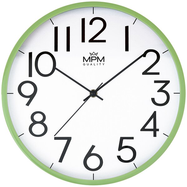 Designové plastové hodiny zelené MPM E01.4188