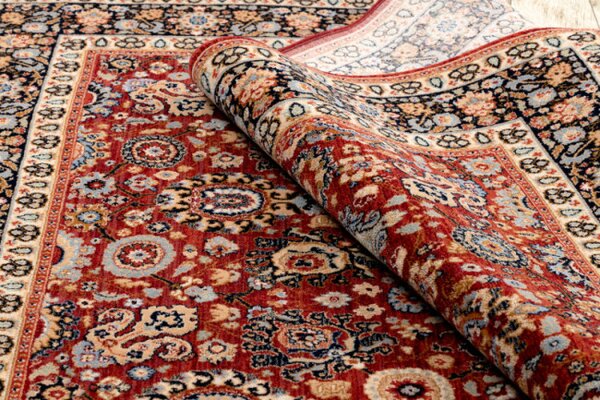 Koberec KESHAN Fredzle, Ornament, ramka orientální 7573/53577 bordo / granát
