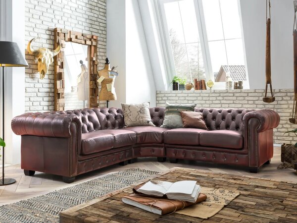 SOB Nábytek - Sedací souprava kůže Chesterfield červená - F0A00000885W