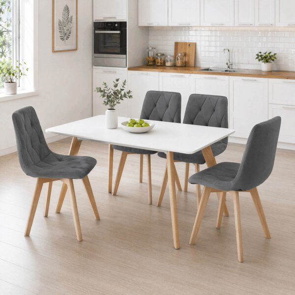 Jídelní židle sametová, šedá CT-V4081 GREY4