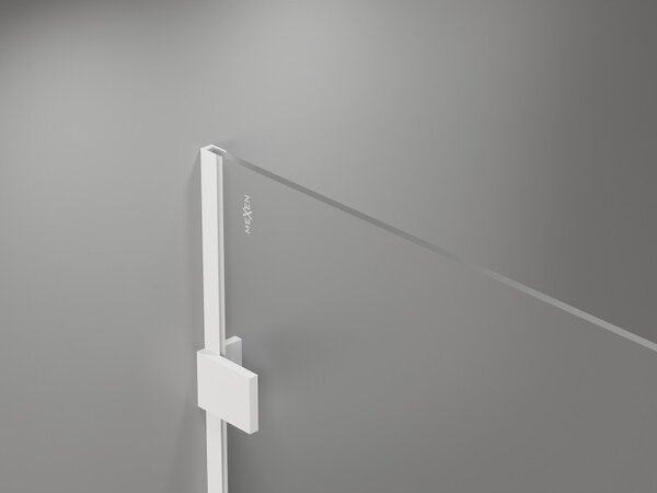 Mexen Lunar sprchová stěna pravá 90 x 200 cm, 8mm čiré sklo, bílá, 830-090-000-20-00-P