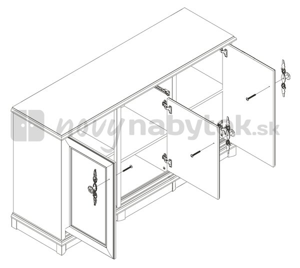 Komoda BRW KENT EKOM 3D1S (Kaštan)