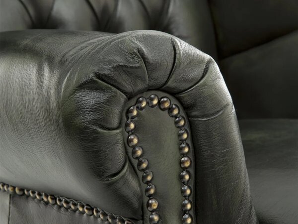 Sob nábytek - Křeslo Chesterfield II zelená pravá kůže - F0A00000839W