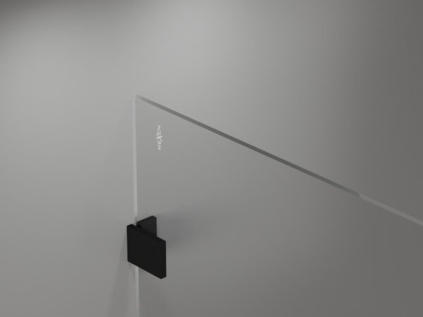 Mexen Lunar sprchová stěna pravá 90 x 200 cm, 8mm čiré sklo, černá matná, 830-090-000-70-00-P
