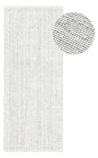 Světle šedý oboustranný/ručně tkaný jutový běhoun 80x200 cm Bouclé Jaipur – Hanse Home