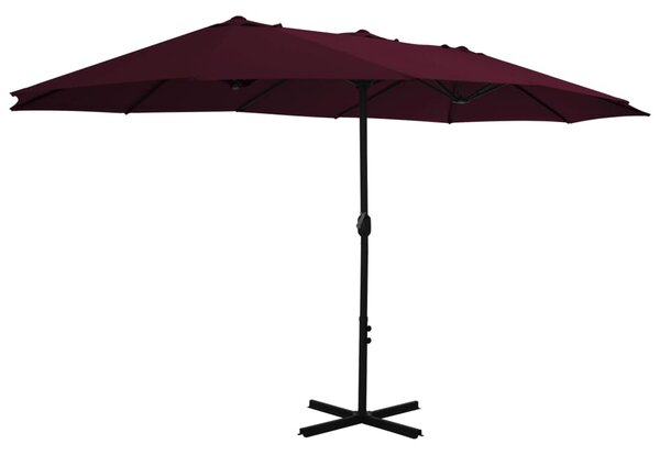 Zahradní slunečník s hliníkovou tyčí 460 x 270 cm bordó