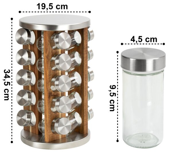 Stojan na pepřenky ROTOR přírodní / stříbrný