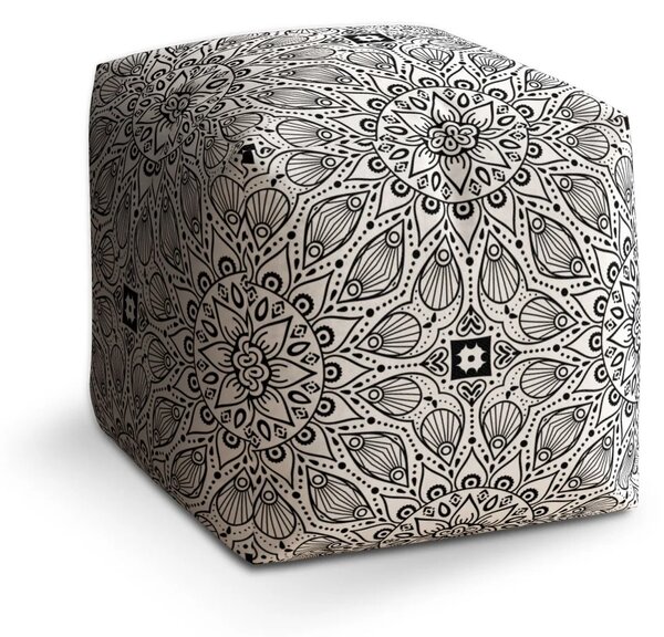 Sablio Taburet Cube Bílé mehendi - 40x40x40 cm