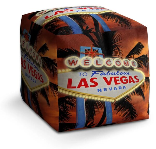 Sablio Taburet Cube Fabulous Las Vegas - 40x40x40 cm