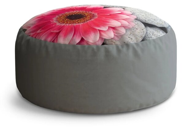 Sablio Taburet Circle Gerbera na kamenech: 38x48 cm