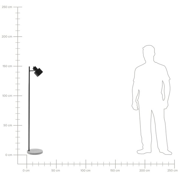 Stojací lampa CORBONES Nastavitelná Kov Černá