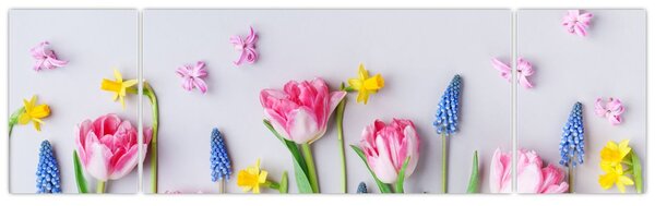 Obraz jarních květin (170x50 cm)