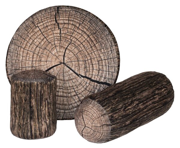 Polštářek - válec WOOD hnědočerná 15 x 35 cm