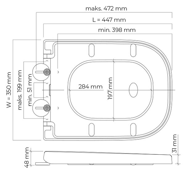 Oltens Hadsel záchodové prkénko s pomalým sklápěním bílá 45118000