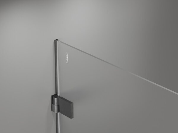 Mexen, Mexen Lunar-B Otočné levé sprchové dveře 60 cm, průhledné, pistolově šedá kartáčovaná - 832-060-000-66-00-L