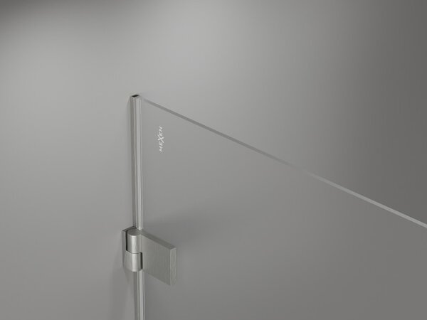Mexen Lunar-B L výklopný sprchový kout pravý 90 x 70 cm, čiré sklo, broušená ocel, 832L-090-070-97-00-P