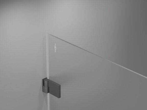 Mexen Lunar-B L sklápěcí sprchový kout levý 90 x 70 cm, čiré sklo, grafitová, 832L-090-070-95-00-L
