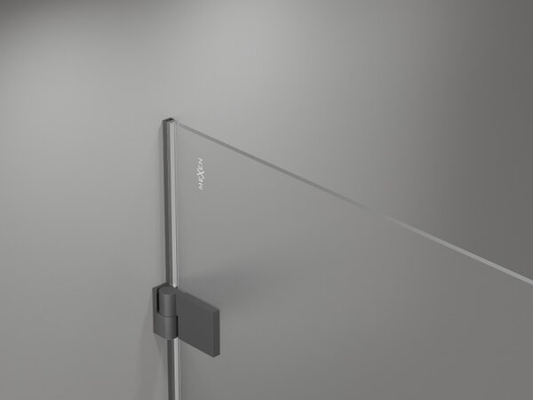 Mexen Lunar-B L sklápěcí sprchový kout levý 90 x 70 cm, čiré sklo, grafitová, 832L-090-070-95-00-L