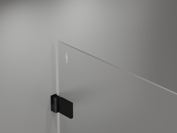 Mexen, Mexen Lunar-B levé otočné sprchové dveře 65 cm, transparentní, černé - 832-065-000-70-00-L