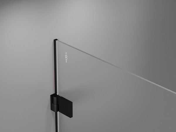 Mexen, Mexen Lunar-B levé otočné sprchové dveře 65 cm, transparentní, černé - 832-065-000-70-00-L