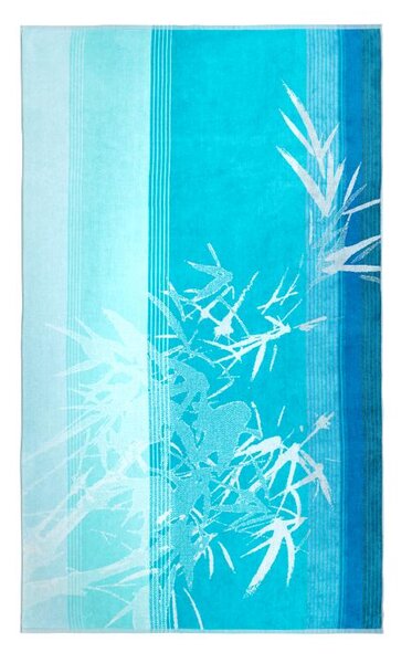 Plážová osuška VELUR exotica modrotyrkysová 100 x 180 cm
