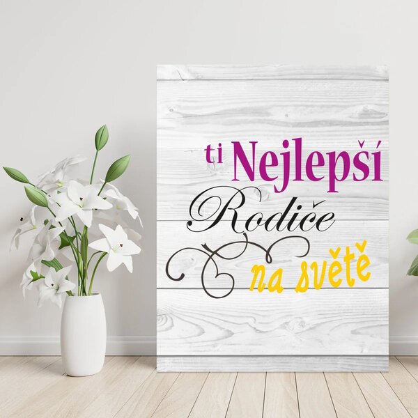 Sablio Dárková cedulka Ti nejlepší rodiče na světě: 30x40 cm