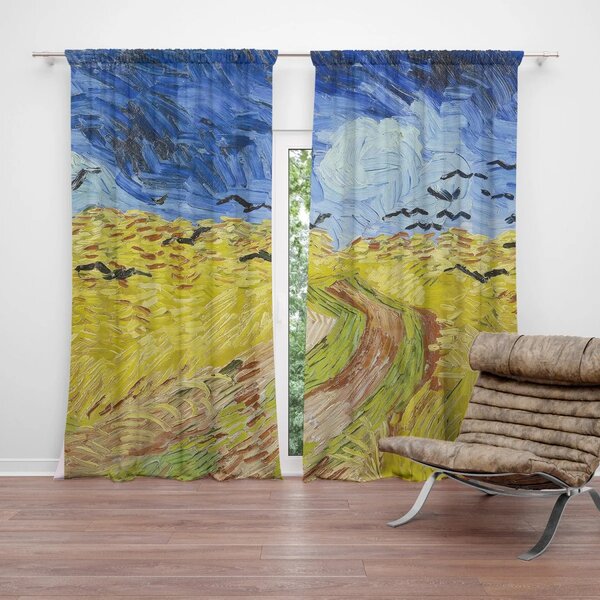 Sablio Závěs Pšeničné pole s vránami - Vincent van Gogh: 2ks 140x250cm