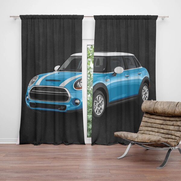 Sablio Závěs Mini sedan Černé pozadí: 2ks 140x250cm