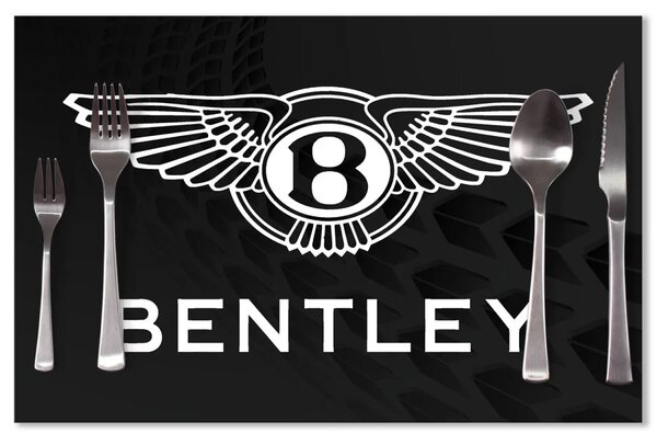 Sablio Prostírání Logo Bentley Černý: 40x30cm