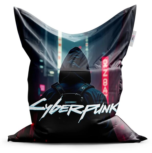 Sablio Sedací vak Cyberpunk 2077 Pohled do města - 150x100 cm