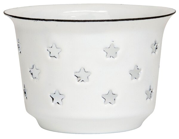 Smaltovaný svícínek Stars White