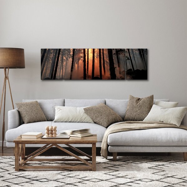 Obraz temného lesa (170x50 cm)