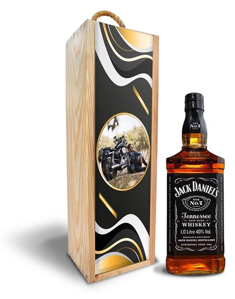 Sablio Dřevěná krabička s potiskem Jack Daniel's No.7
