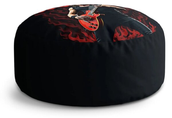 Sablio Taburet Circle ACDC Kytarista: 38x48 cm