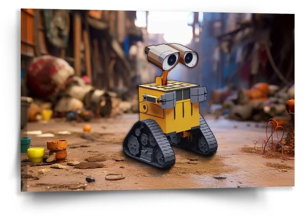 Sablio Obraz Wall-E robot Město - 120x80 cm