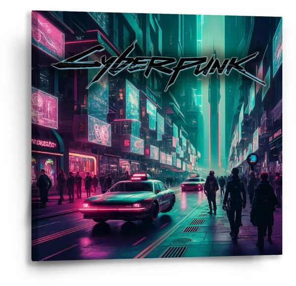 Sablio Obraz Cyberpunk 2077 Město - 50x50 cm