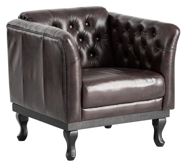 Sob nábytek - Kožené křeslo hnědé Chesterfield V - F0A2159W