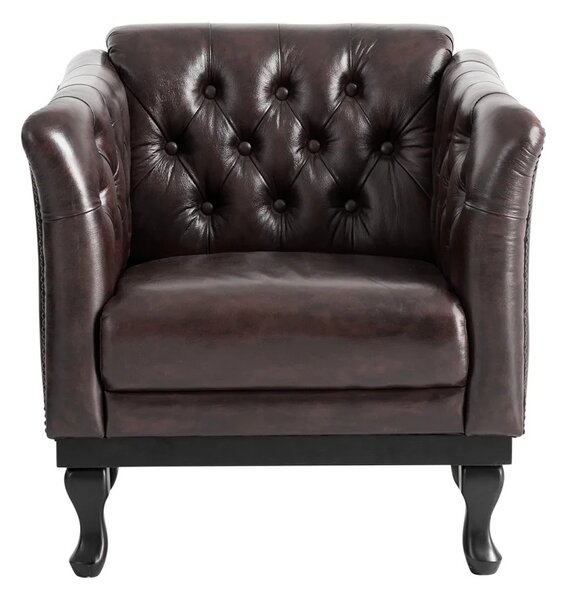 Sob nábytek - Kožené křeslo hnědé Chesterfield V - F0A2159W