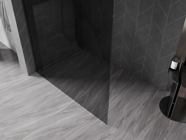 Mexen, Mexen Kioto-X sprchová stěna 60 x 200 cm, grafit 10 mm, pistolově šedá kartáčovaná - 800-060-101-66-40-X