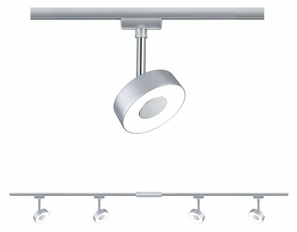 PAULMANN URail LED lištový spot Circle základní sada 4x5,3W 2700K 230V matný chrom/chrom