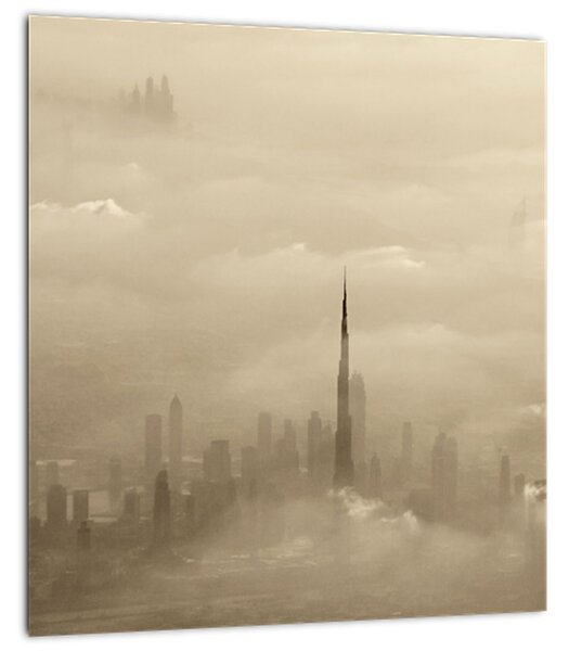 Obraz města v mracích (30x30 cm)