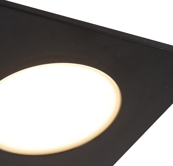 Sada 6 zapuštěných bodových světel černých vč. LED 3-stupňový stmívač IP65 - Simply
