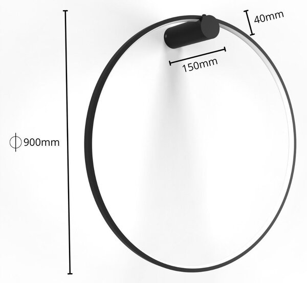 Light Prestige Mirror nástěnné svítidlo 1x47 W černá LP-999/1W L BK CCT