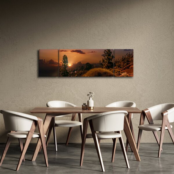Obraz přírody se západem slunce (170x50 cm)
