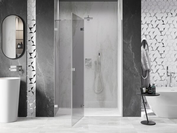 Mexen, Mexen Lunar levé výklopné sprchové dveře 130 cm, transparentní, chrom - 834-130-000-01-00-L