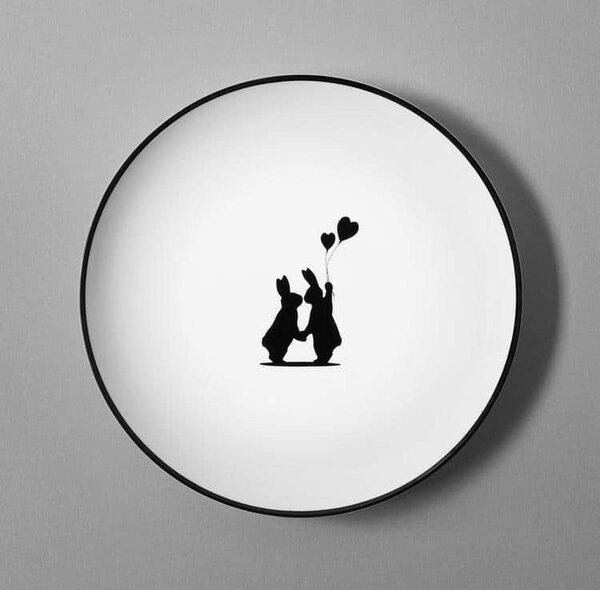 Porcelánový dezertní talíř Lovestruck Rabbit 20,5 cm