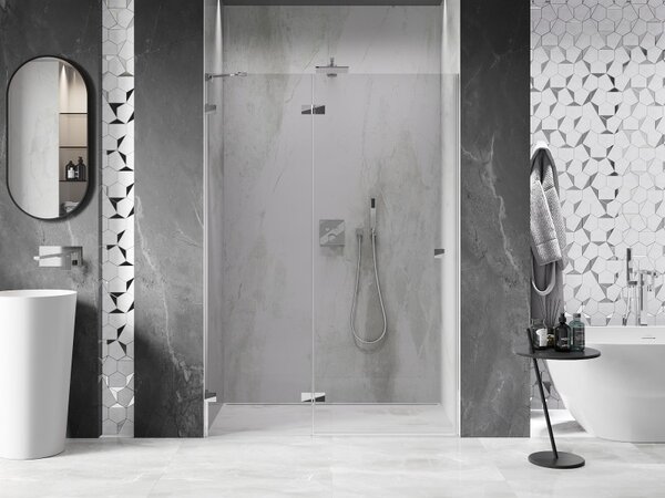 Mexen, Mexen Lunar levé výklopné sprchové dveře 130 cm, transparentní, chrom - 834-130-000-01-00-L