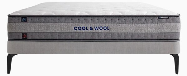 Matrace Cool & Wool, Středně tvrdá, pružinová, oboustranná/termoregulační, 90x200 cm