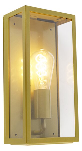 Průmyslové venkovní nástěnné svítidlo zlaté IP44 se sklem - Rotterdam